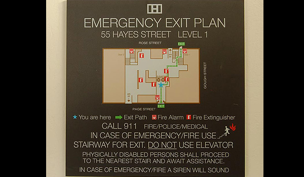55 Hayes Street Emergency Exit Plan