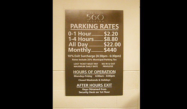 560 Parking Rates